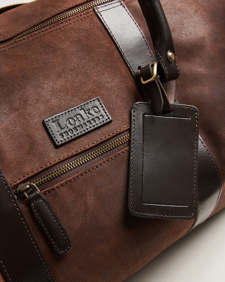 Men | Loake 1880 Cornwall Brushed Suede Travel Bag Brown | Loake 1880 | Cornwall Brushed Suede Travel Bag Brown