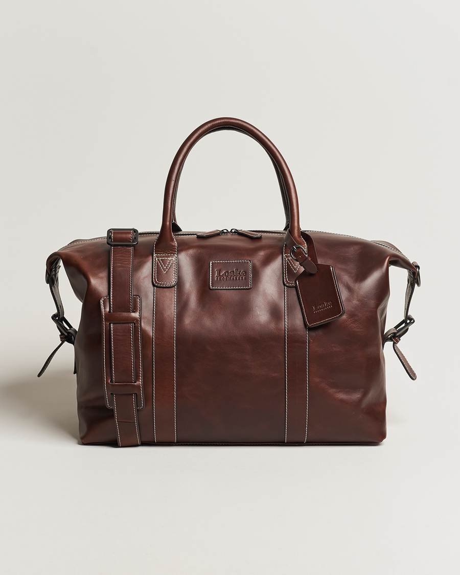 Men | Bags | Loake Shoemakers | Balmoral Veg Tanned Leather Overnight Bag Brown