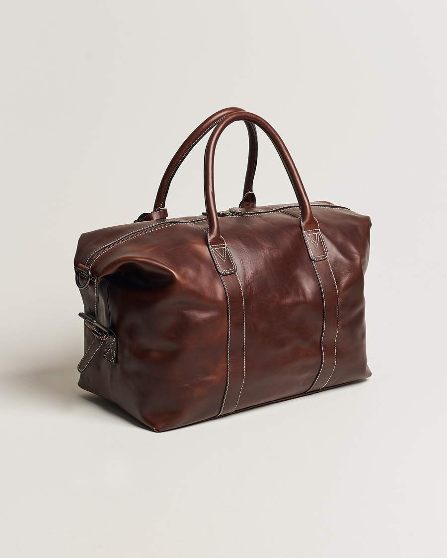 Men | Bags | Loake Shoemakers | Balmoral Veg Tanned Leather Overnight Bag Brown