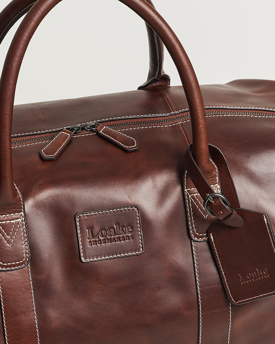 Men | Bags | Loake Shoemakers | Balmoral Veg Tanned Leather Overnight Bag Brown