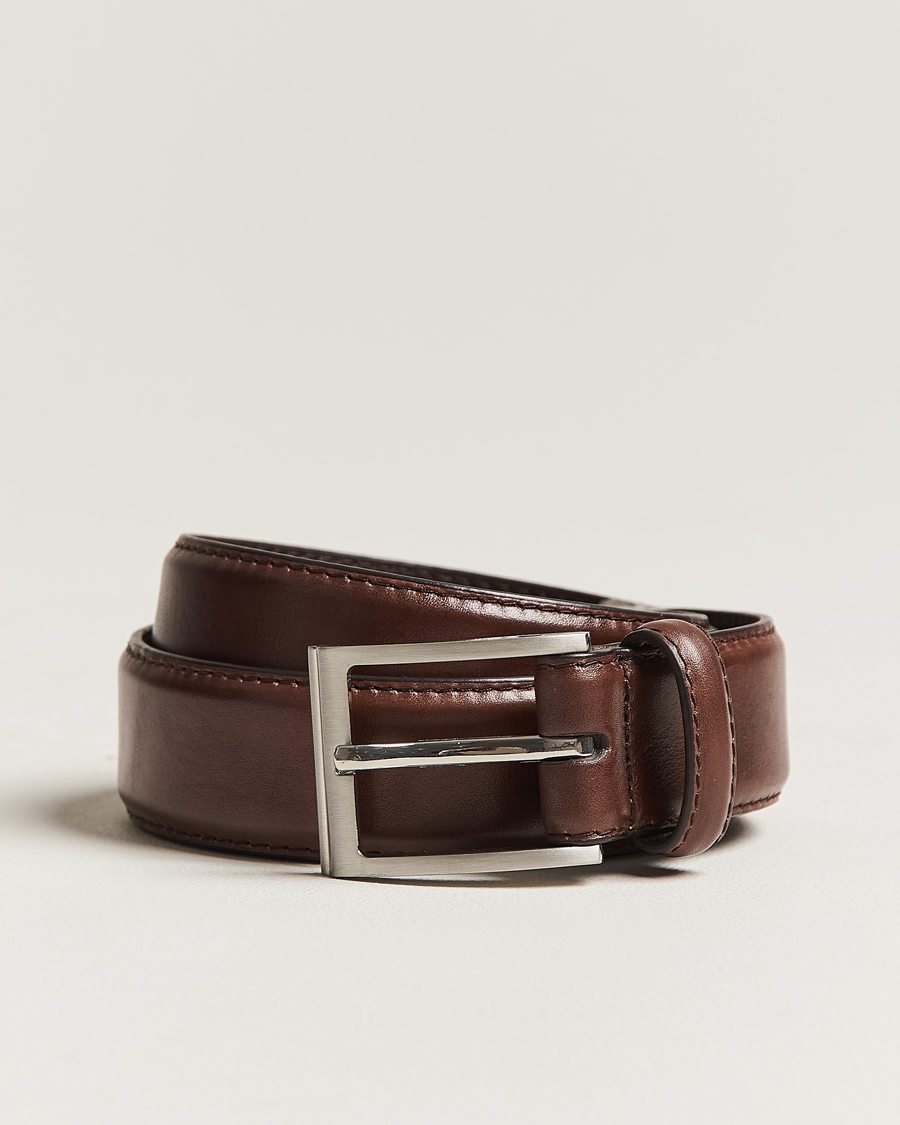 Men | Belts | Loake 1880 | Philip Leather Belt Dark Brown