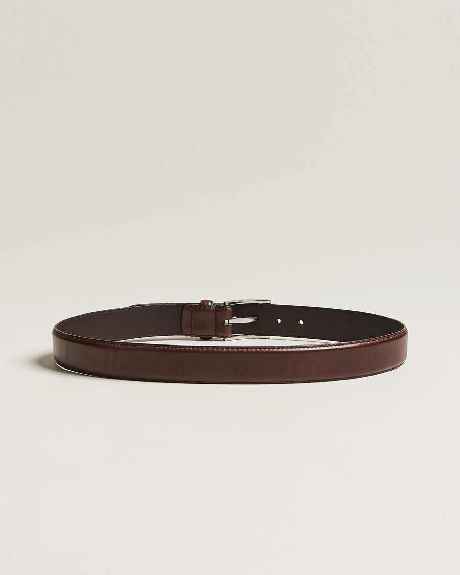 Men | Belts | Loake Shoemakers | Philip Leather Belt Dark Brown
