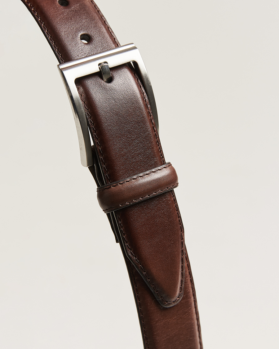 Men | Belts | Loake Shoemakers | Philip Leather Belt Dark Brown