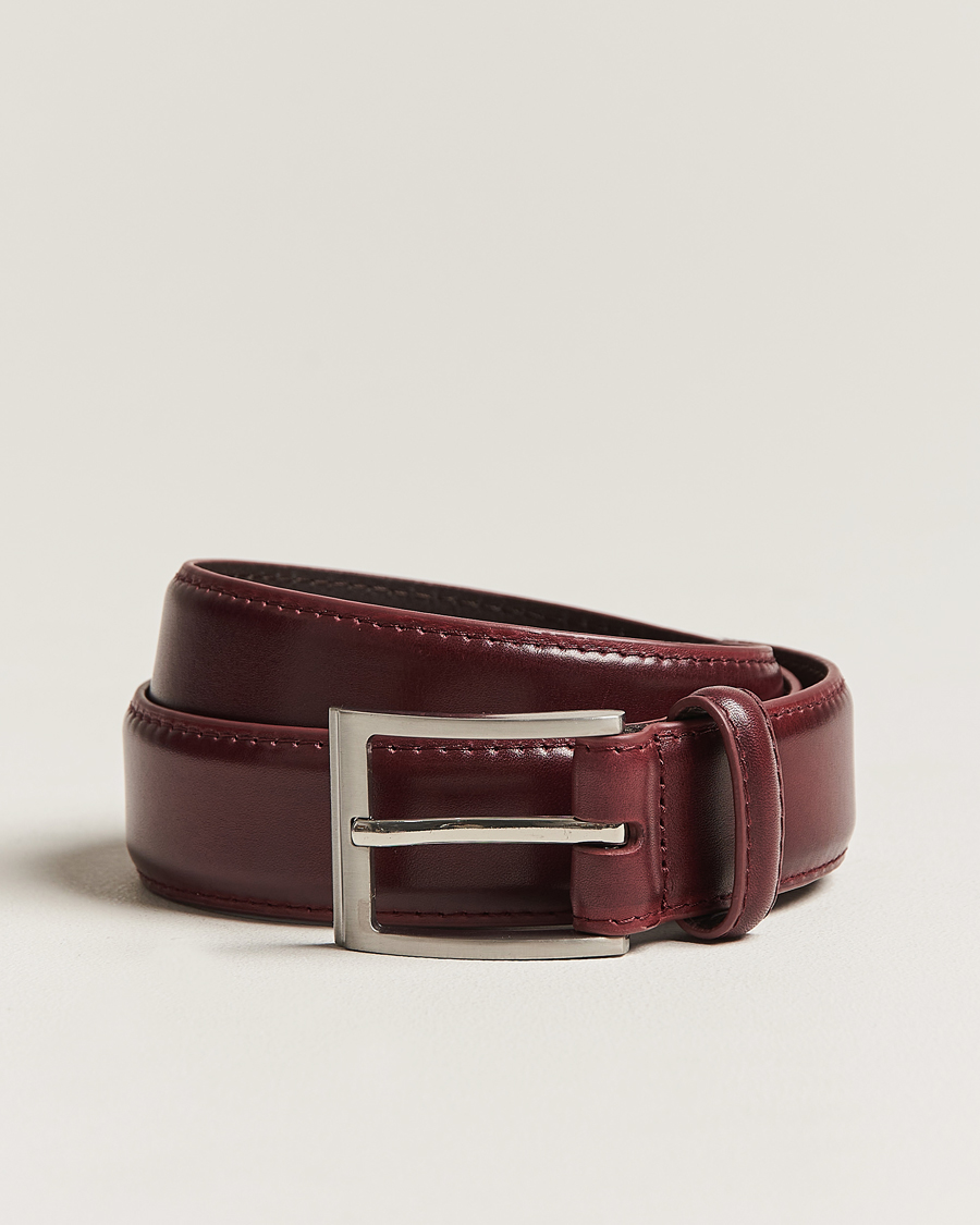 Men | Belts | Loake Shoemakers | Philip Leather Belt Burgundy