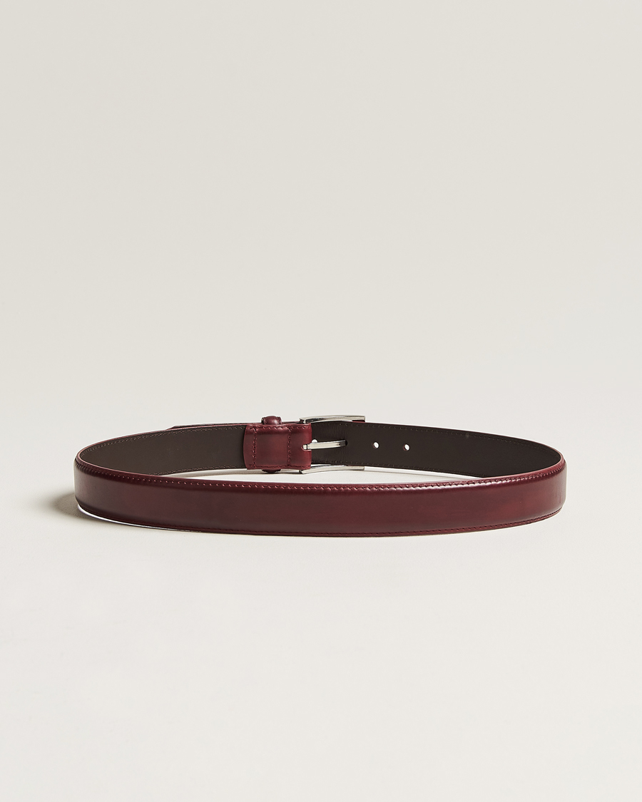 Men | Leather Belts | Loake 1880 | Philip Leather Belt Burgundy