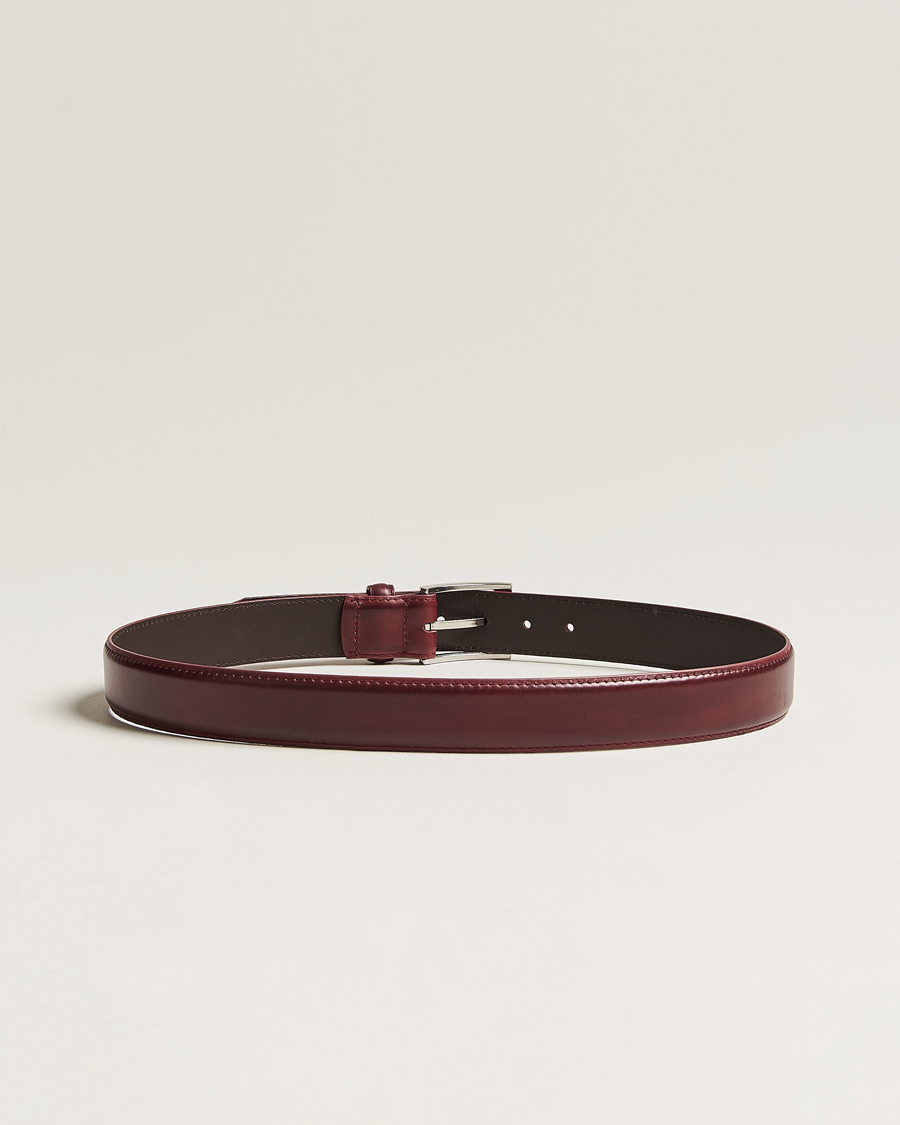 Men | Belts | Loake Shoemakers | Philip Leather Belt Burgundy