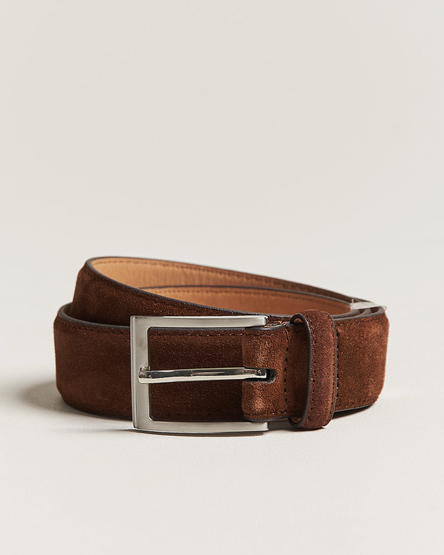 Men | Leather Belts | Loake 1880 | William Suede Belt Brown
