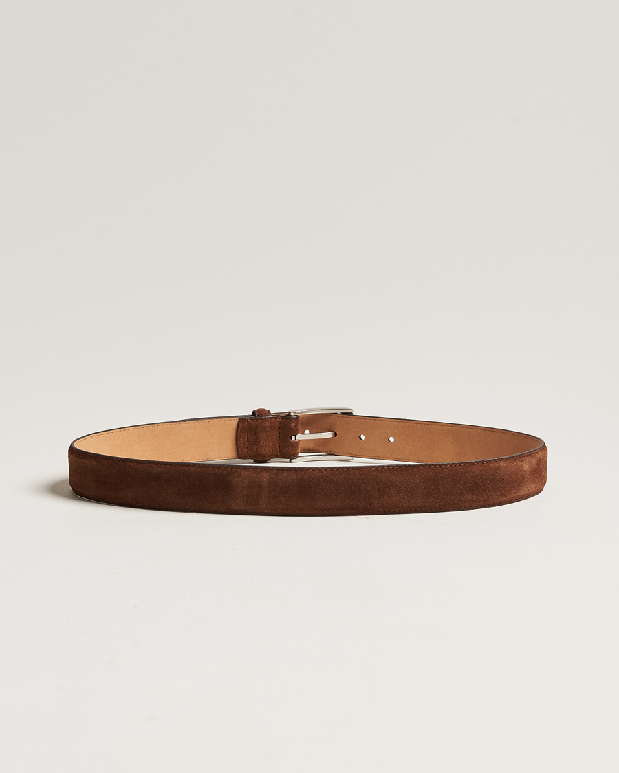 Men | Leather Belts | Loake 1880 | William Suede Belt Brown
