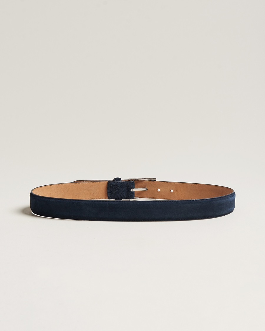 Men | Belts | Loake Shoemakers | William Suede Belt Navy