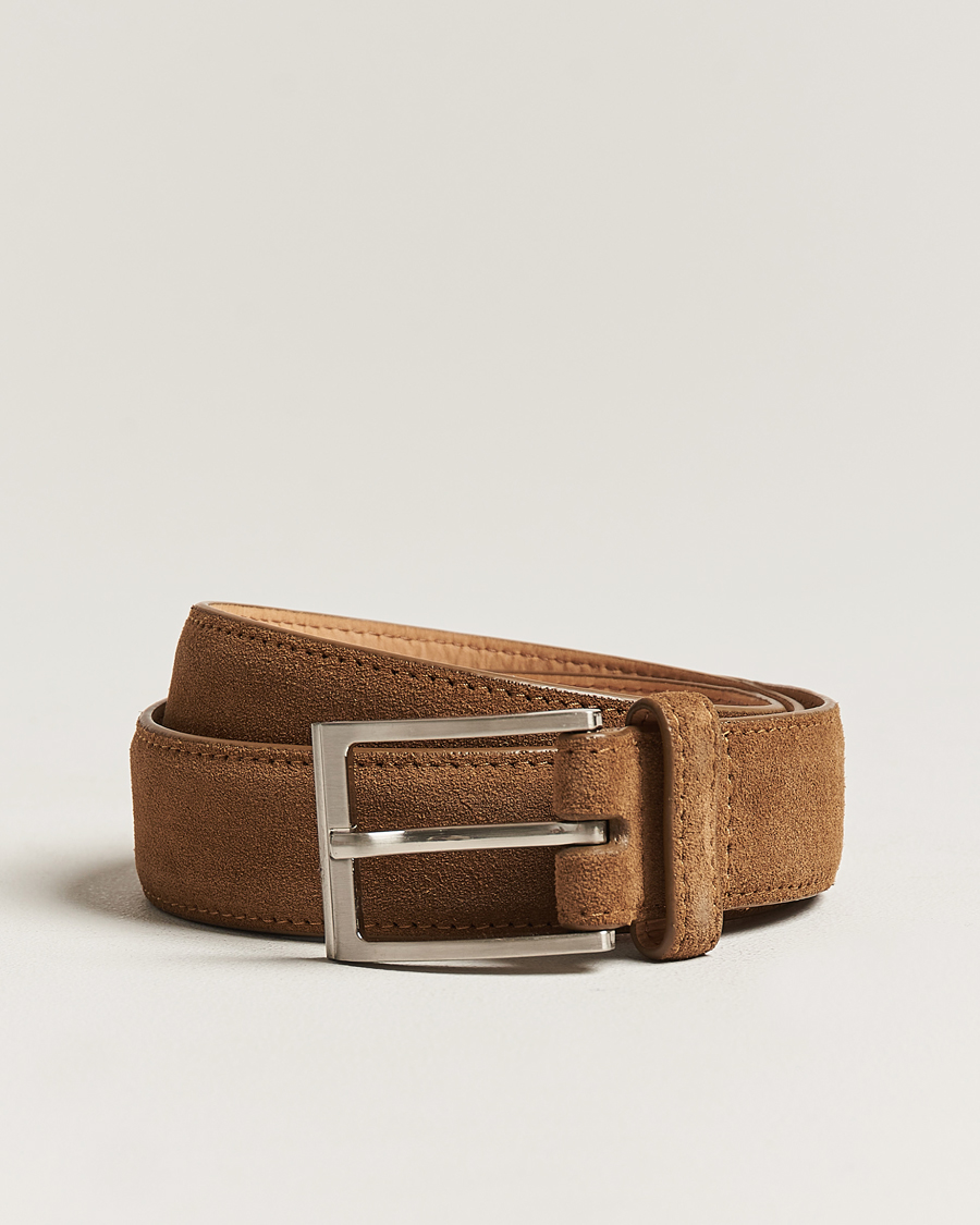 Men | Leather Belts | Loake 1880 | William Suede Belt Tan