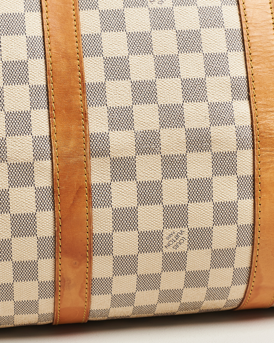 Men | Louis Vuitton Pre-Owned Keepall 50 Bag Damier Azur | Louis Vuitton Pre-Owned | Keepall 50 Bag Damier Azur