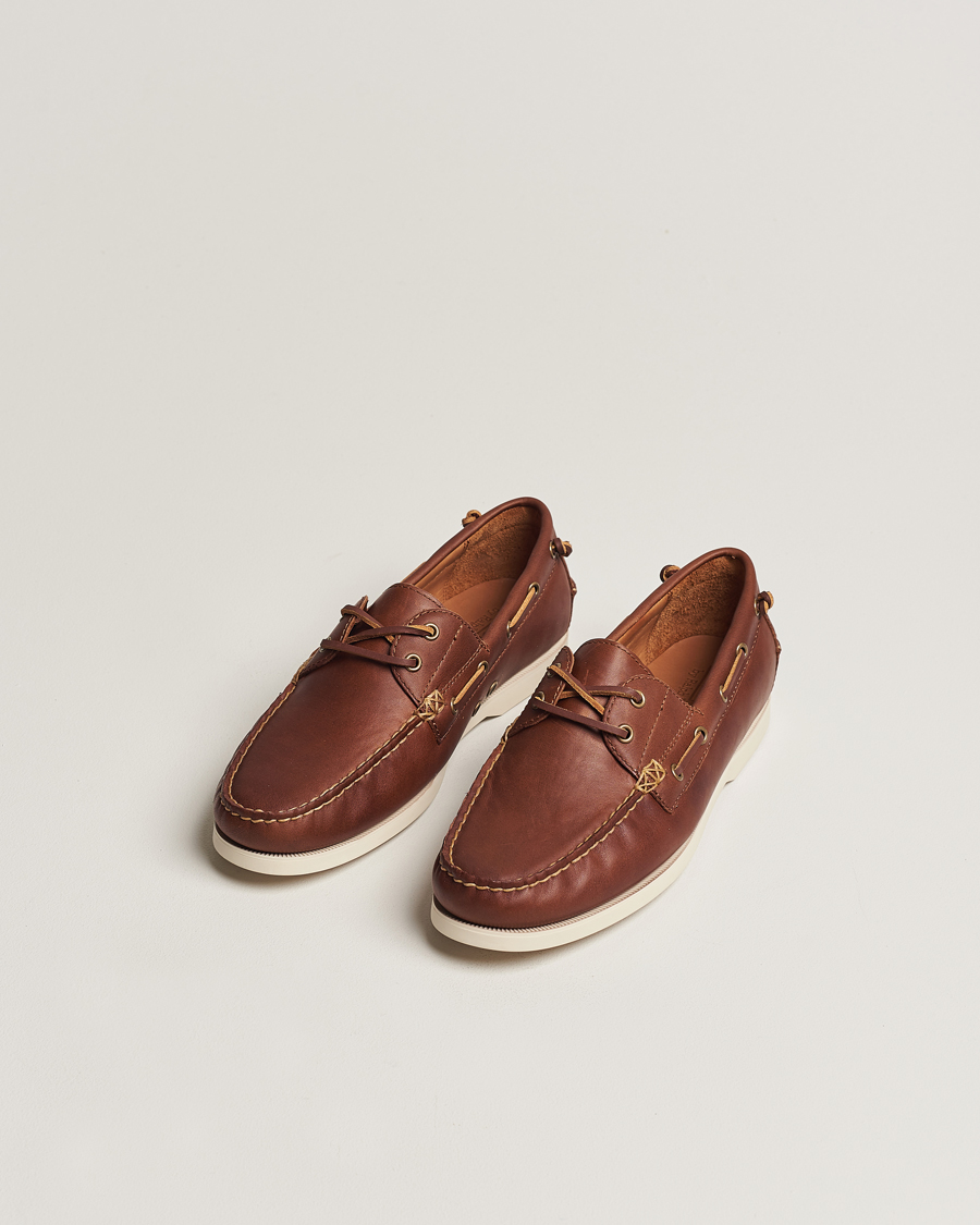 Homme |  | Polo Ralph Lauren | Merton Leather Boat Shoe Tan
