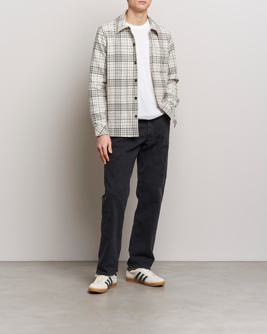 Men | Shirts | Samsøe Samsøe | Taka Checked Overshirt Dusty Olive/White