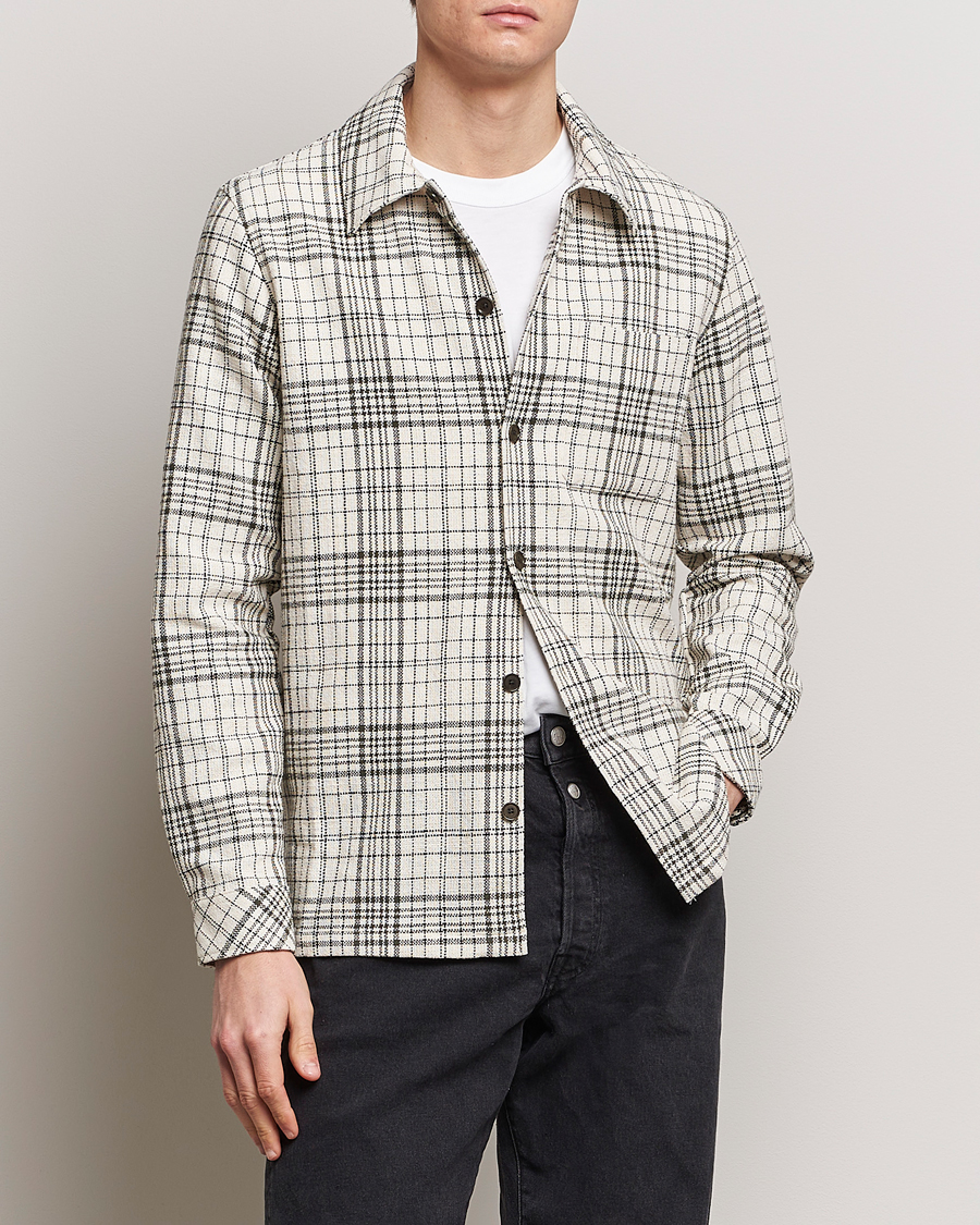 Men | Shirts | Samsøe Samsøe | Taka Checked Overshirt Dusty Olive/White