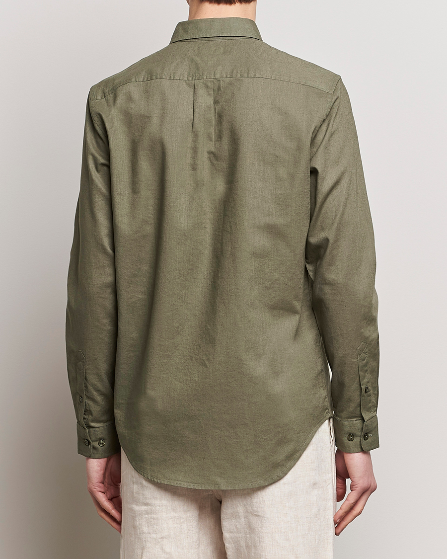Men | Shirts | Samsøe Samsøe | Liam Linen/Cotton Shirt Dusty Olive