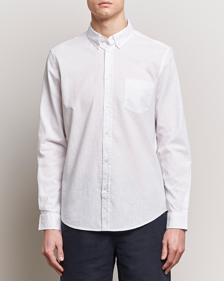 Herren |  | Samsøe Samsøe | Liam Linen/Cotton Shirt White