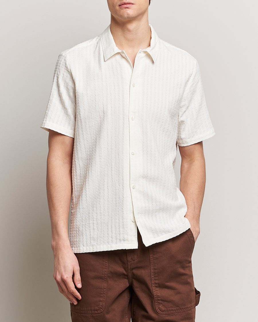 Men | Short Sleeve Shirts | Samsøe Samsøe | Avan Structured Short Sleeve Shirt White