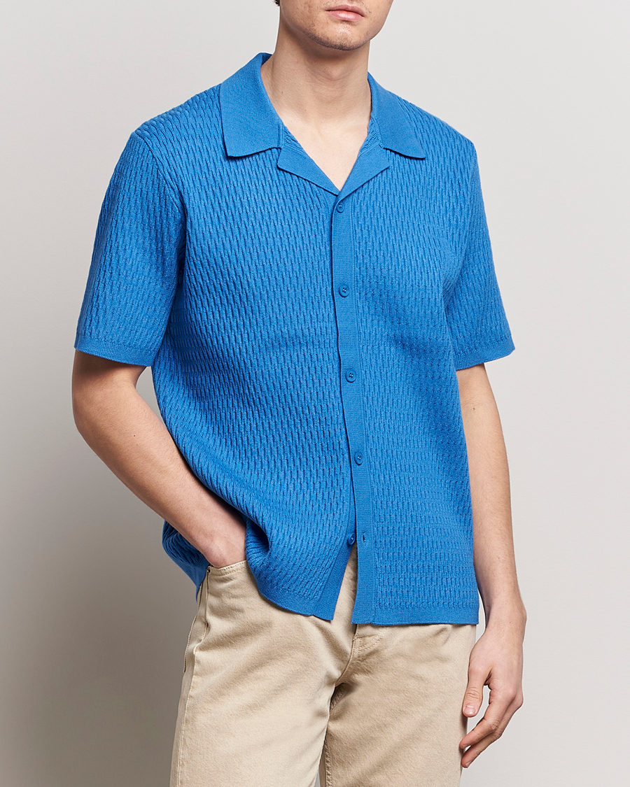 Herre |  | Samsøe Samsøe | Sagabin Resort Collar Short Sleeve Shirt Super Sonic