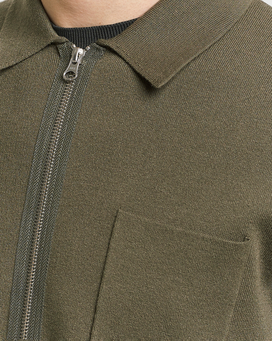 Men | Sweaters & Knitwear | Samsøe Samsøe | Guna Full Zip Dusty Olive