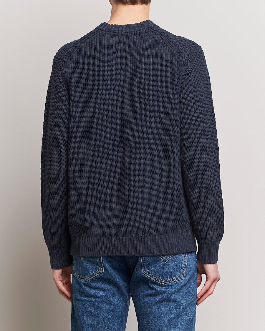 Men | Sweaters & Knitwear | Samsøe Samsøe | Samarius Cotton/Linen Knitted Sweater Salute Navy