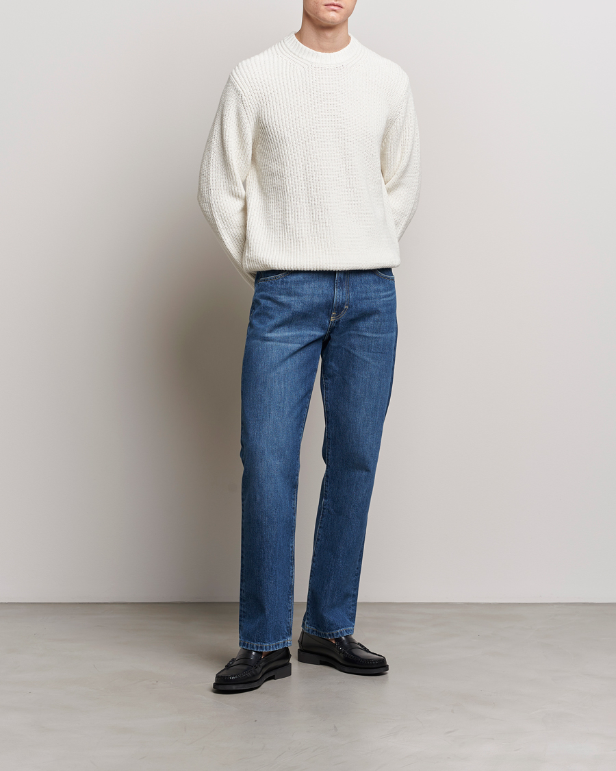 Men | Sweaters & Knitwear | Samsøe Samsøe | Samarius Cotton/Linen Knitted Sweater Clear Cream