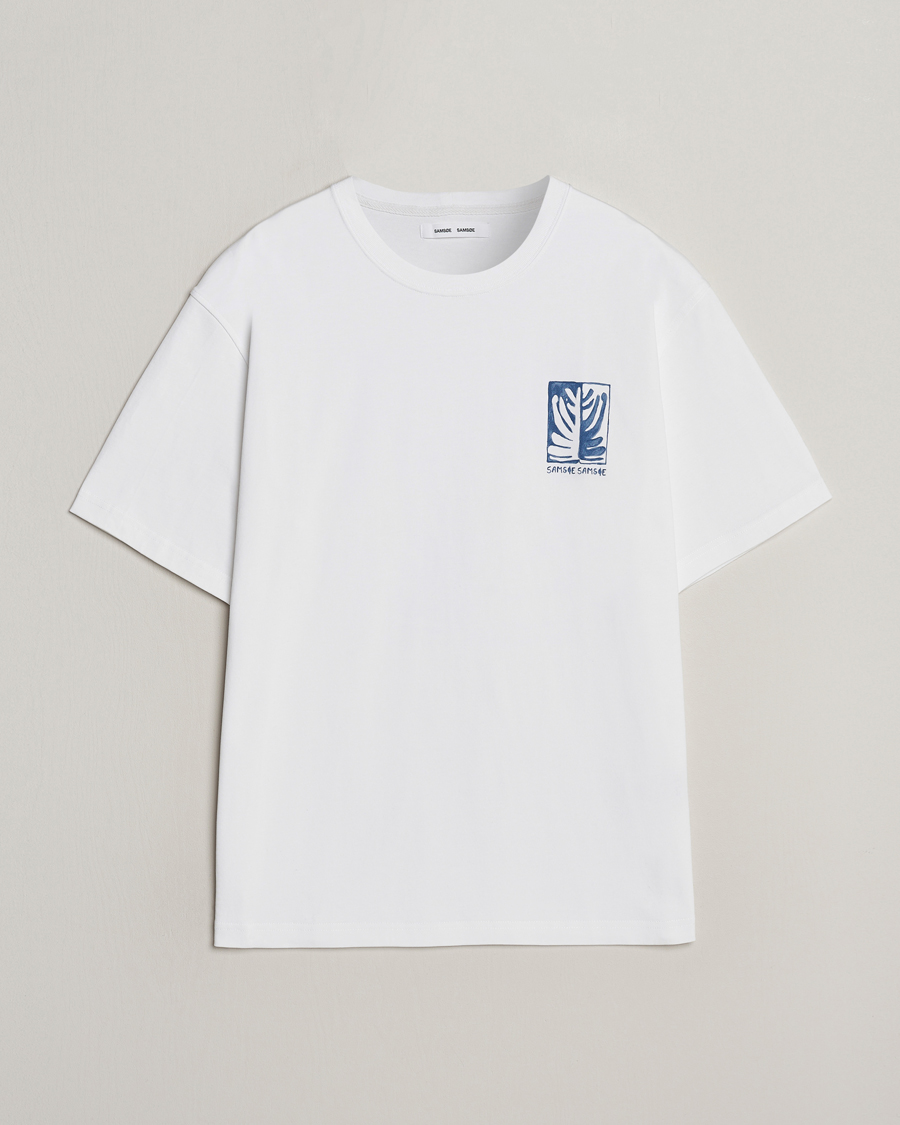 Men | T-Shirts | Samsøe Samsøe | Sawind Printed Crew Neck T-Shirt White