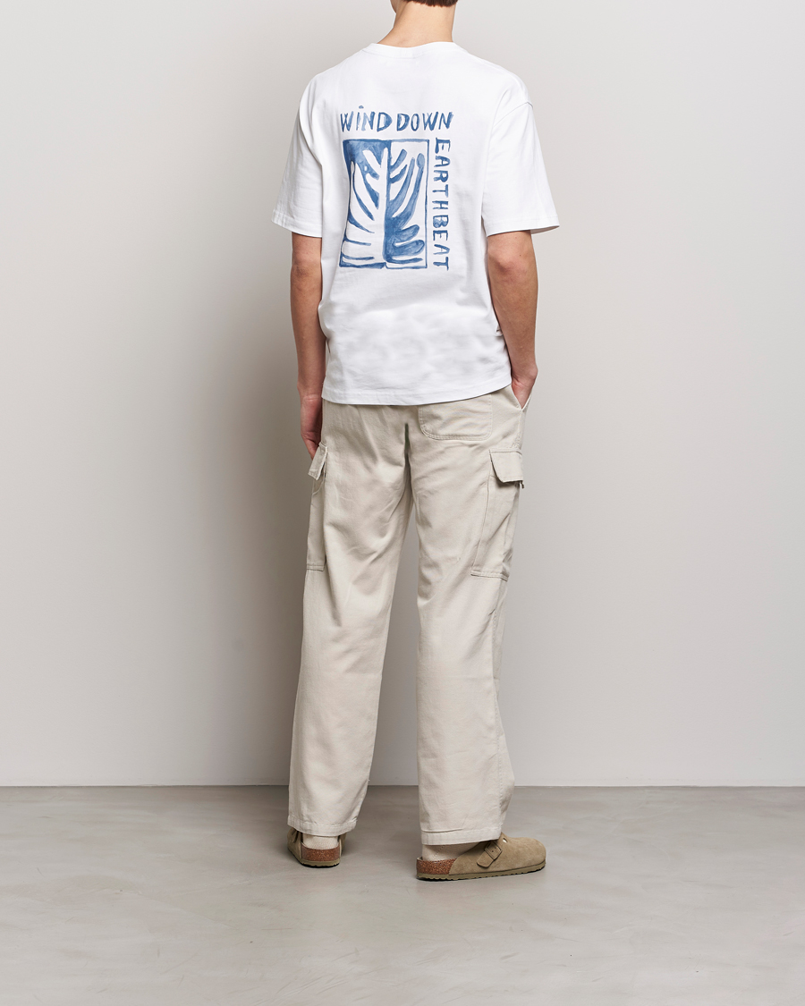 Men | T-Shirts | Samsøe Samsøe | Sawind Printed Crew Neck T-Shirt White