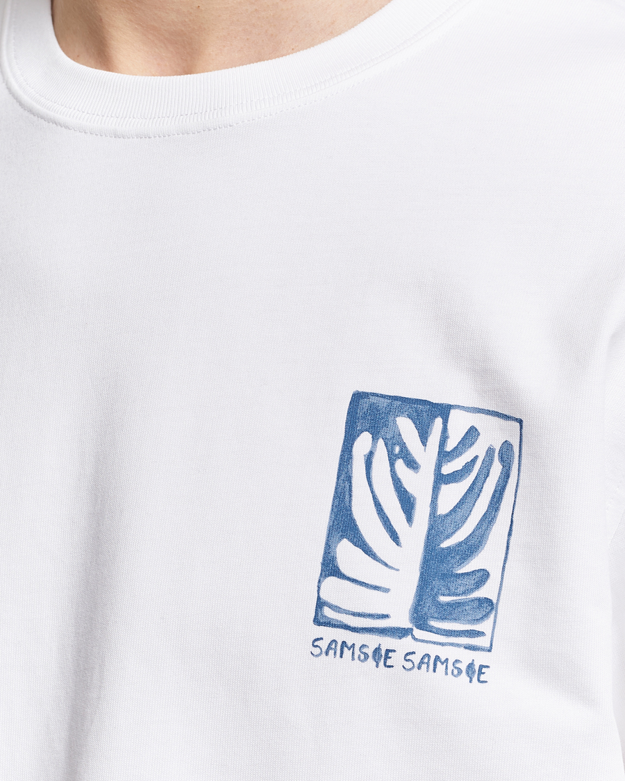 Men | T-Shirts | Samsøe Samsøe | Sawind Printed Crew Neck T-Shirt White