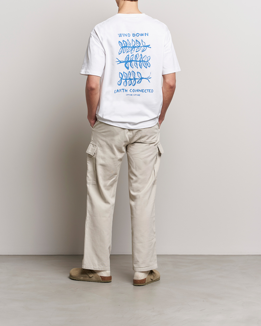 Men | T-Shirts | Samsøe Samsøe | Sawind Printed Crew Neck T-Shirt White
