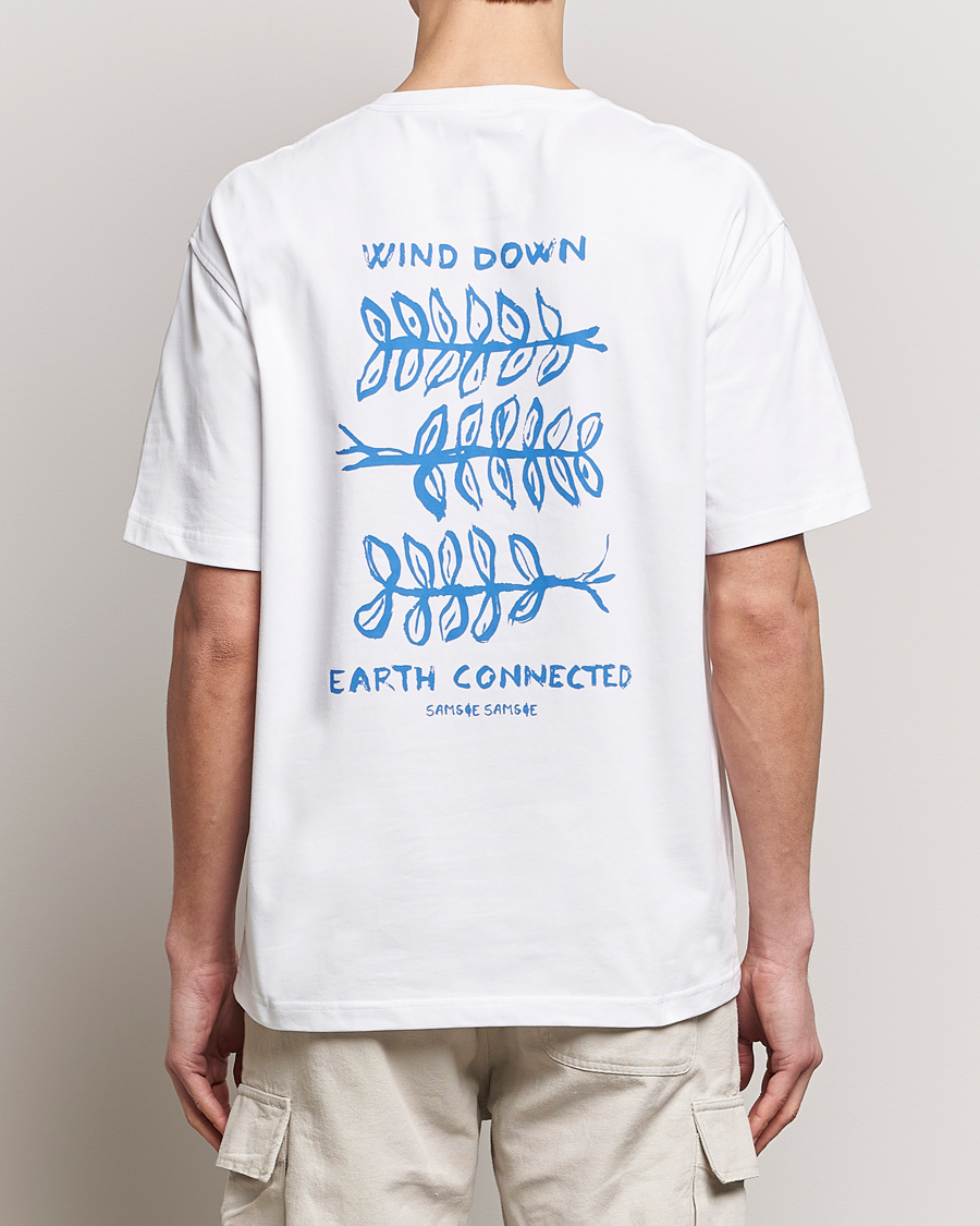 Men | T-Shirts | Samsøe Samsøe | Sawind Printed Crew Neck T-Shirt White