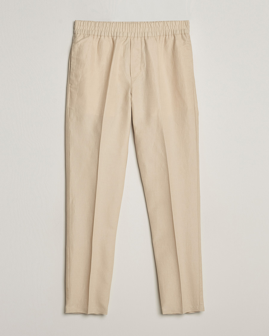 Men | Trousers | Samsøe Samsøe | Smithy Linen/Cotton Drawstring Trousers Oatmeal