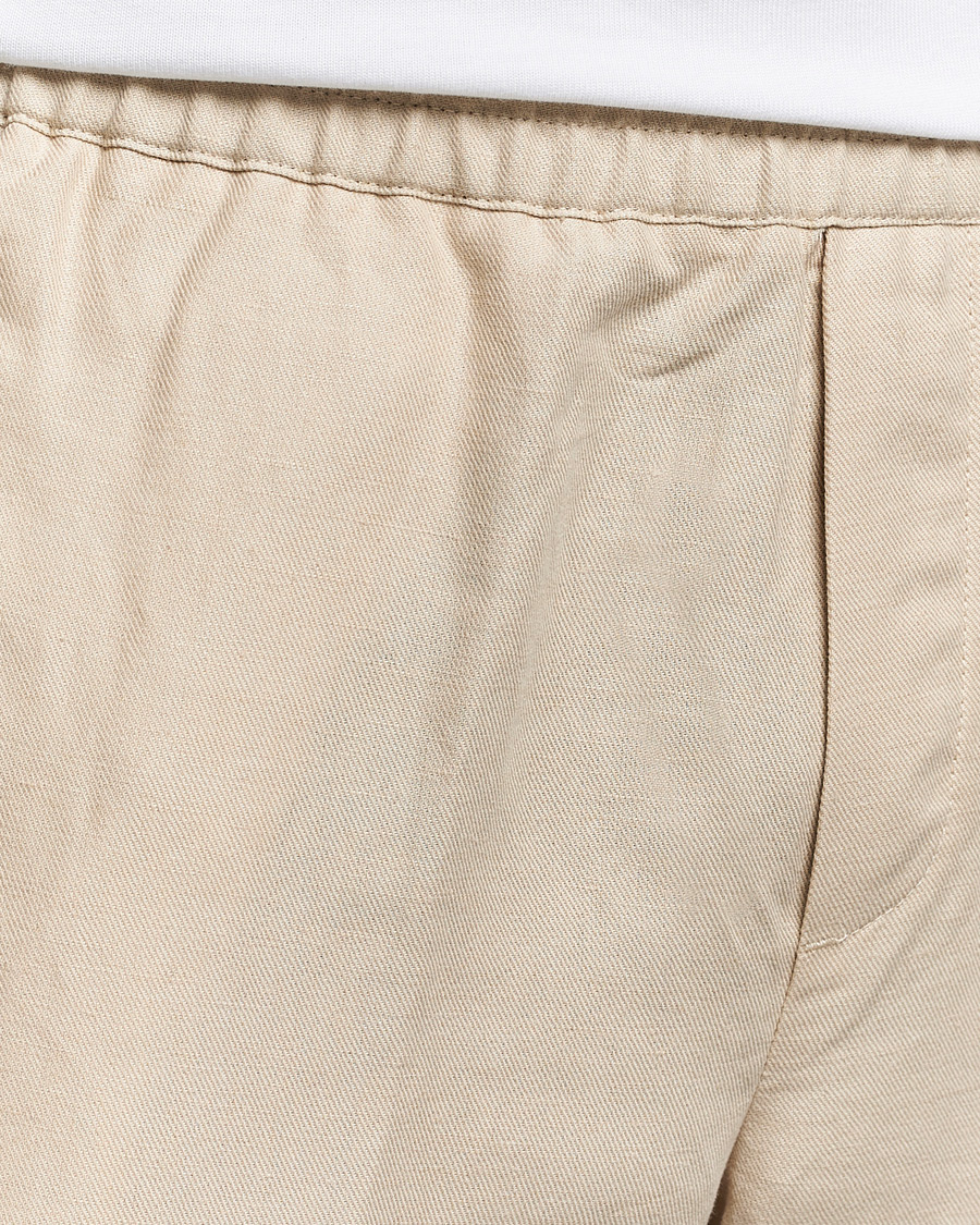 Men | Trousers | Samsøe Samsøe | Smithy Linen/Cotton Drawstring Trousers Oatmeal