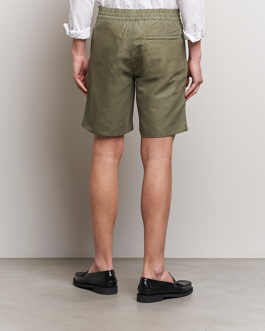 Men | Shorts | Samsøe Samsøe | Smith Linen/Cotton Drawstring Shorts Dusty Olive