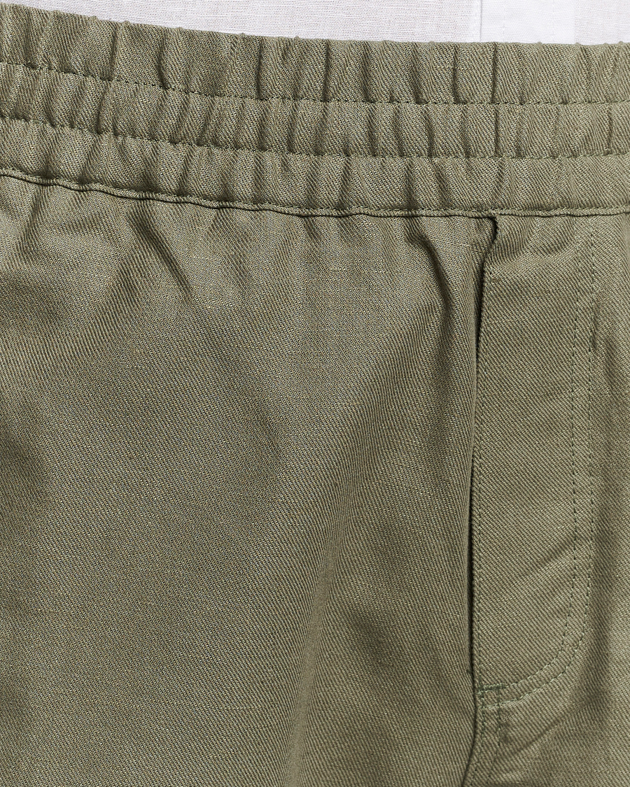 Men | Shorts | Samsøe Samsøe | Smith Linen/Cotton Drawstring Shorts Dusty Olive