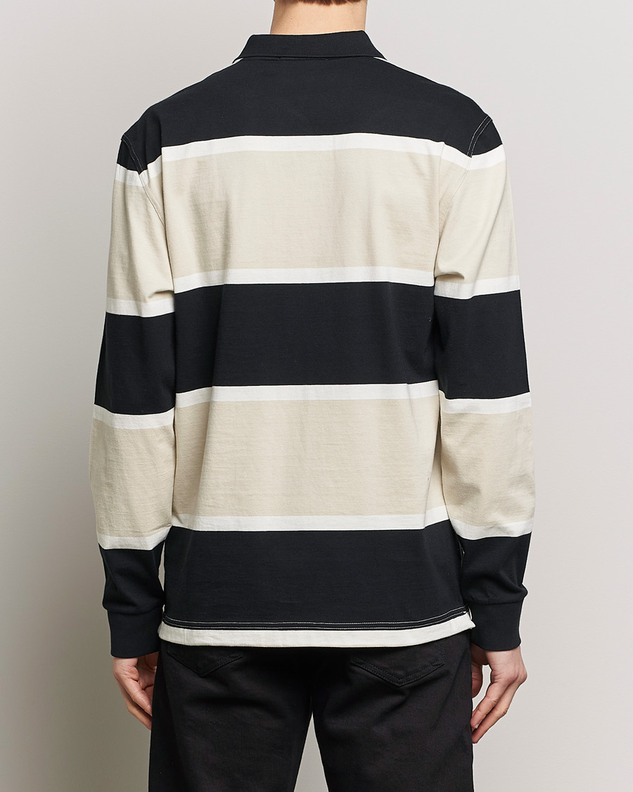 Men | Sweaters & Knitwear | Fred Perry | Relaxed Striped Rugby Shirt Oatameal/Black