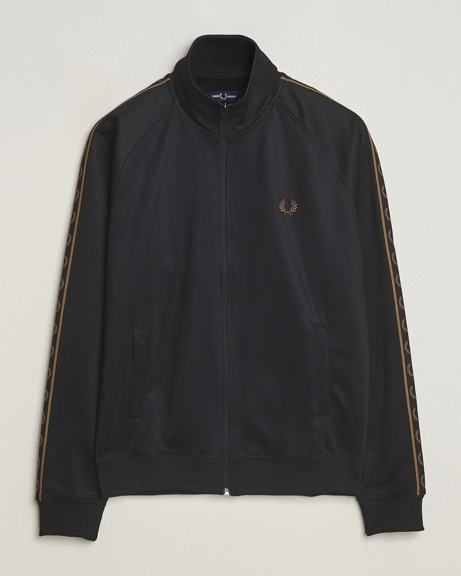 Men | Sweaters & Knitwear | Fred Perry | Taped Track Jacket Black