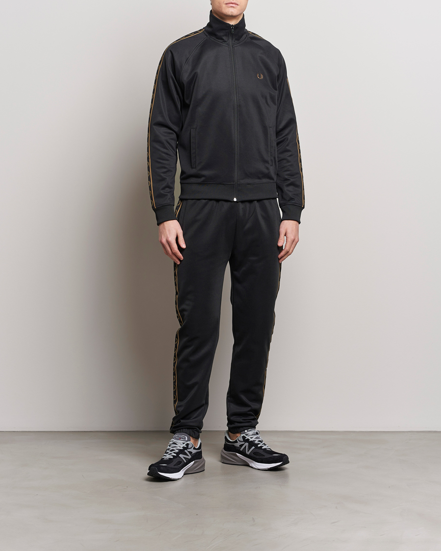 Men | Sweaters & Knitwear | Fred Perry | Taped Track Jacket Black