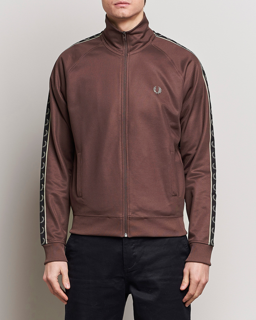 Men | Best of British | Fred Perry | Taped Track Jacket Brick Red
