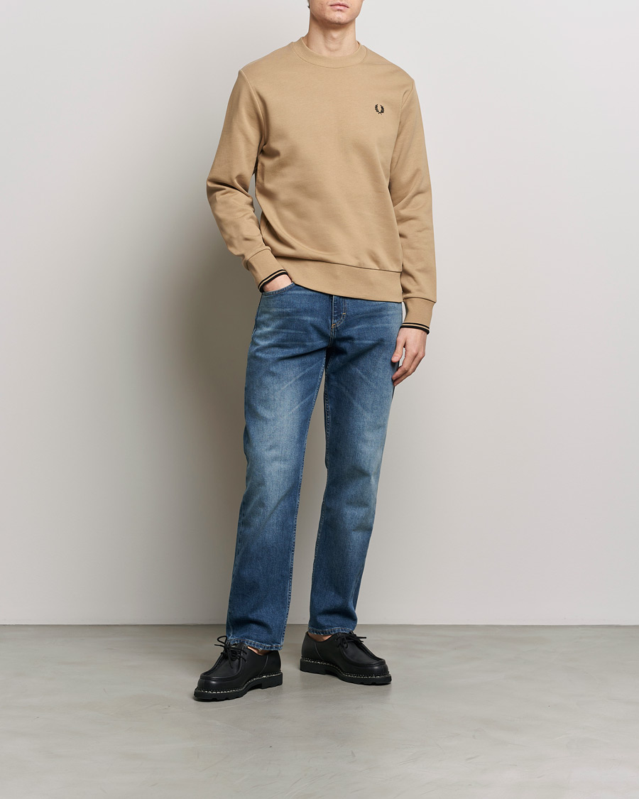 Men | Sweaters & Knitwear | Fred Perry | Crew Neck Sweatshirt Warm Grey