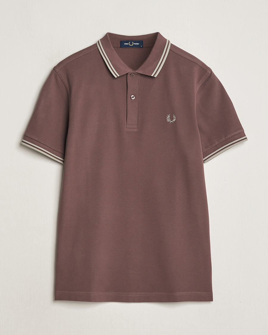 Men | Polo Shirts | Fred Perry | Twin Tipped Polo Shirt Brick Red