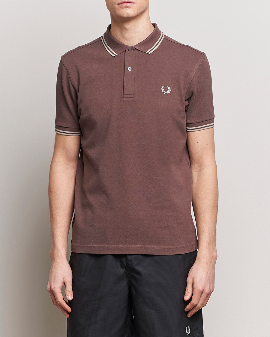 Men | Polo Shirts | Fred Perry | Twin Tipped Polo Shirt Brick Red