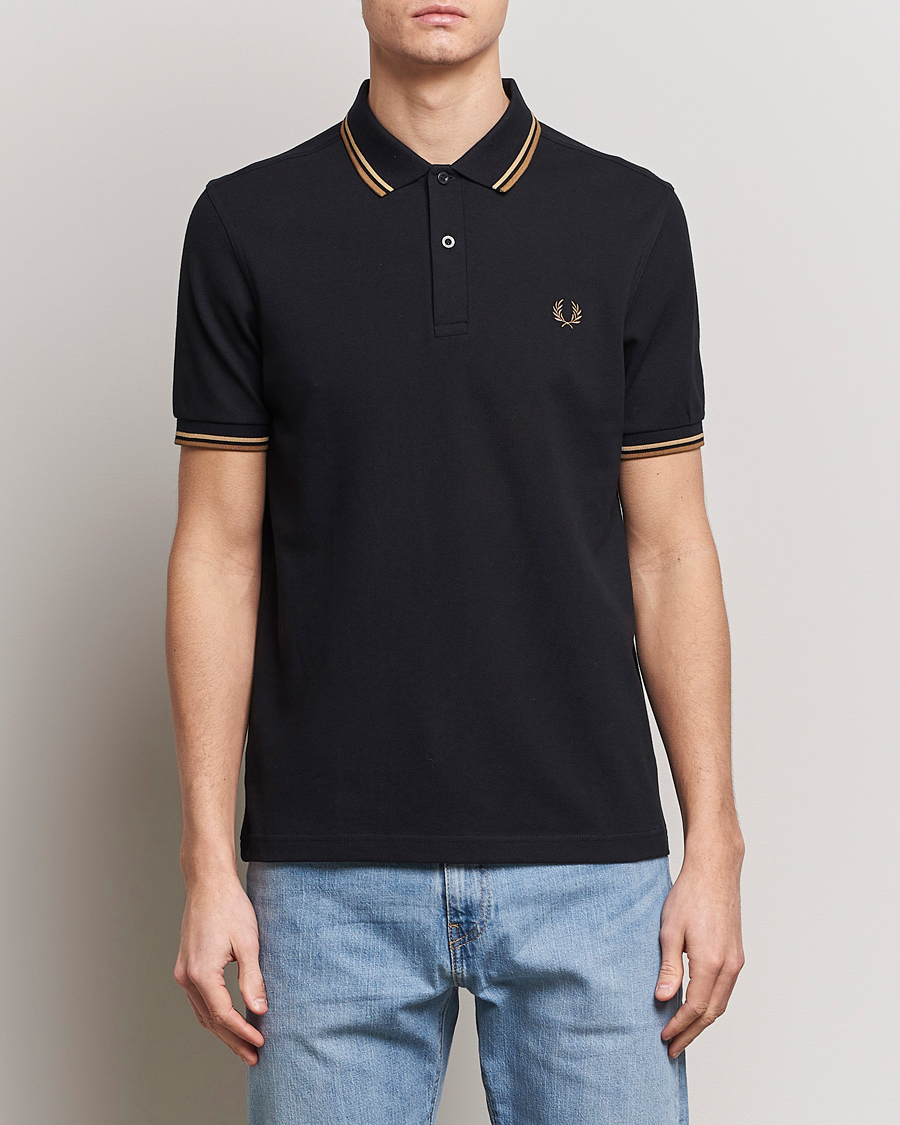 Men | Clothing | Fred Perry | Twin Tipped Polo Shirt Black
