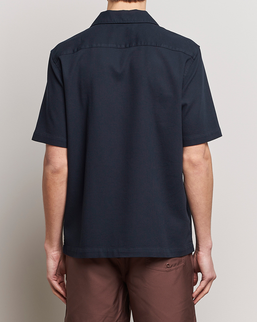 Men | Shirts | Fred Perry | Pique Textured Short Sleeve Shirt Navy