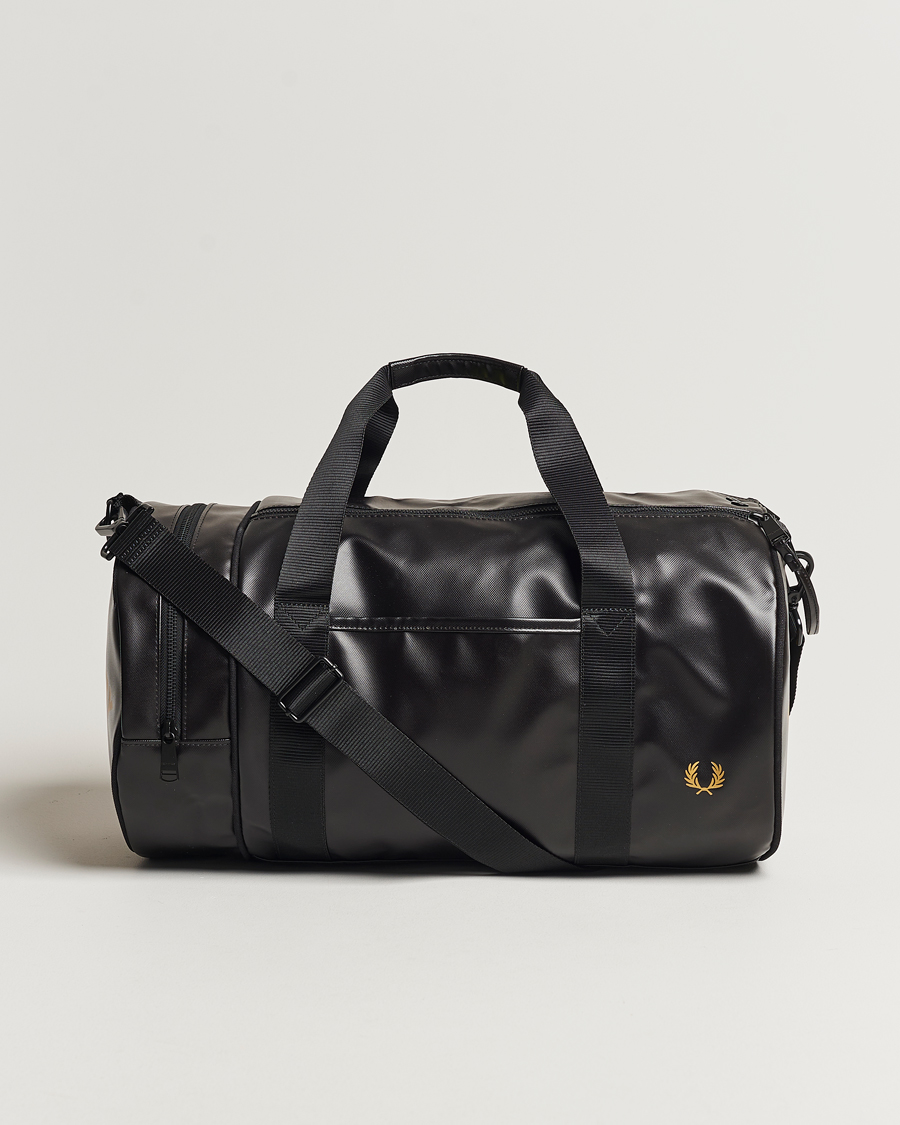 Men | Bags | Fred Perry | Tonal Classic Barrel Bag Black/Gold