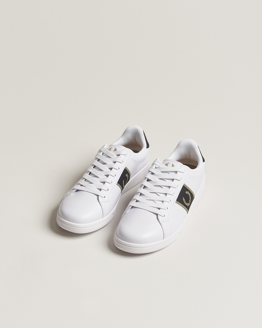 Men | White Sneakers | Fred Perry | B721 Leather Sneaker White/Warm Grey