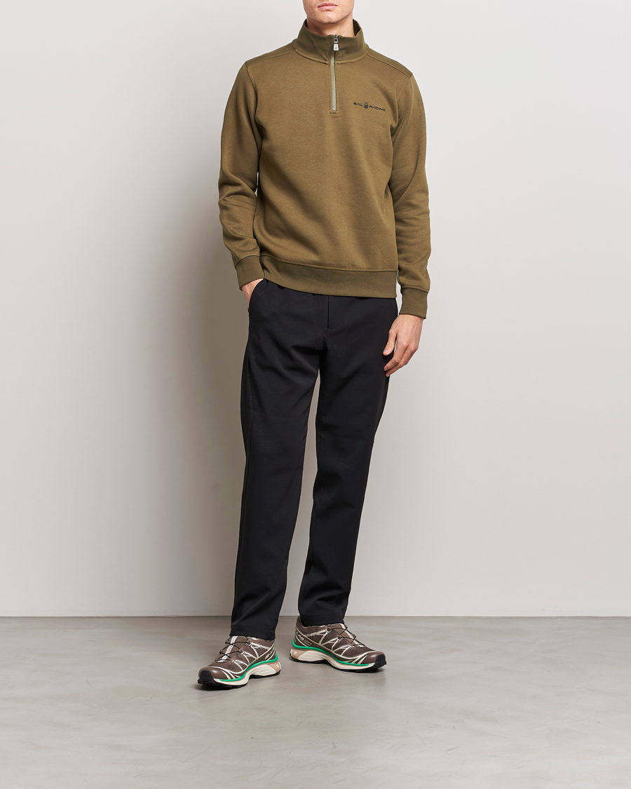 Men | Sweaters & Knitwear | Sail Racing | Bowman Half Zip Dusty Green