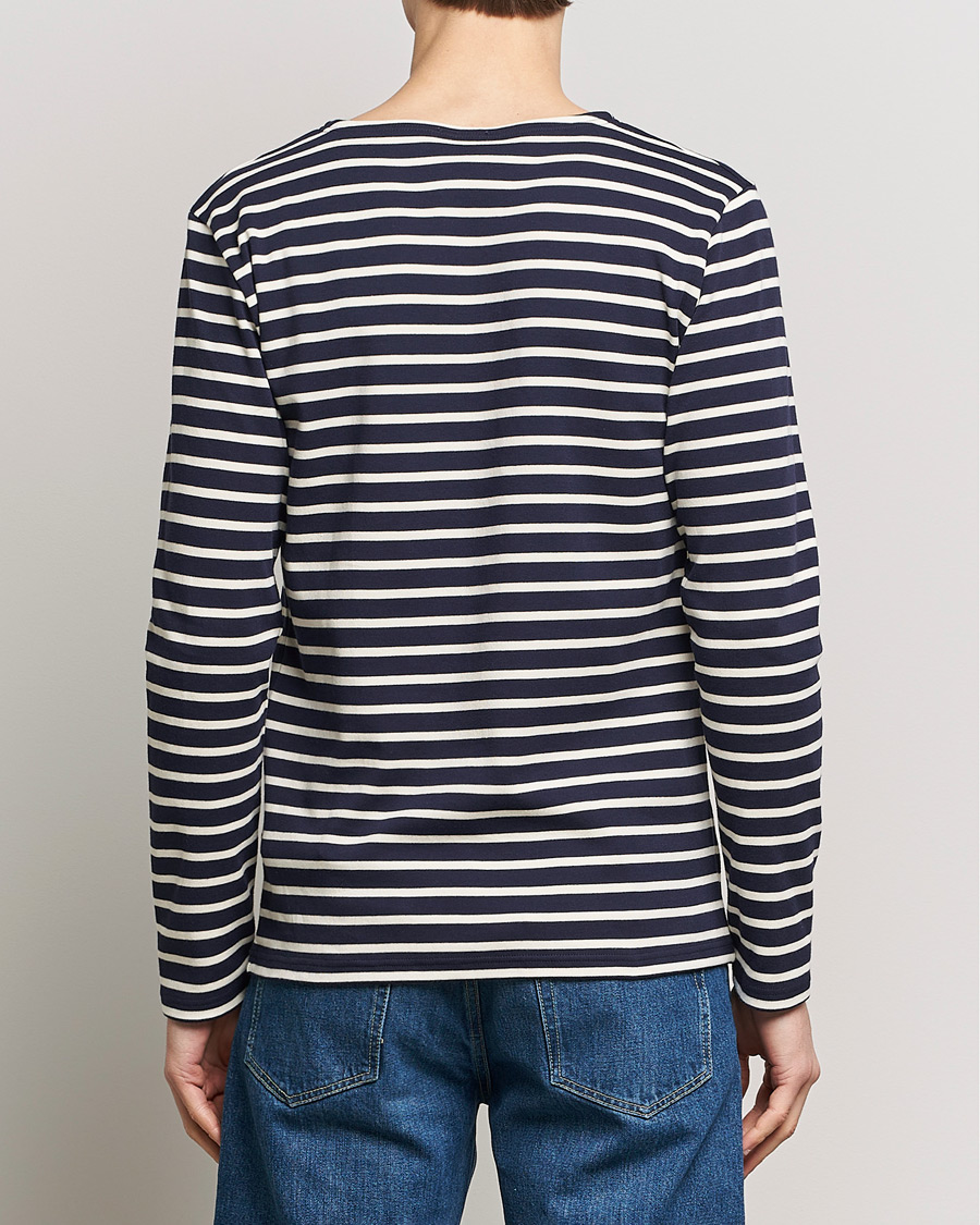 Men | T-Shirts | Armor-lux | Houat Héritage Stripe Long Sleeve T-Shirt Nature/Navy