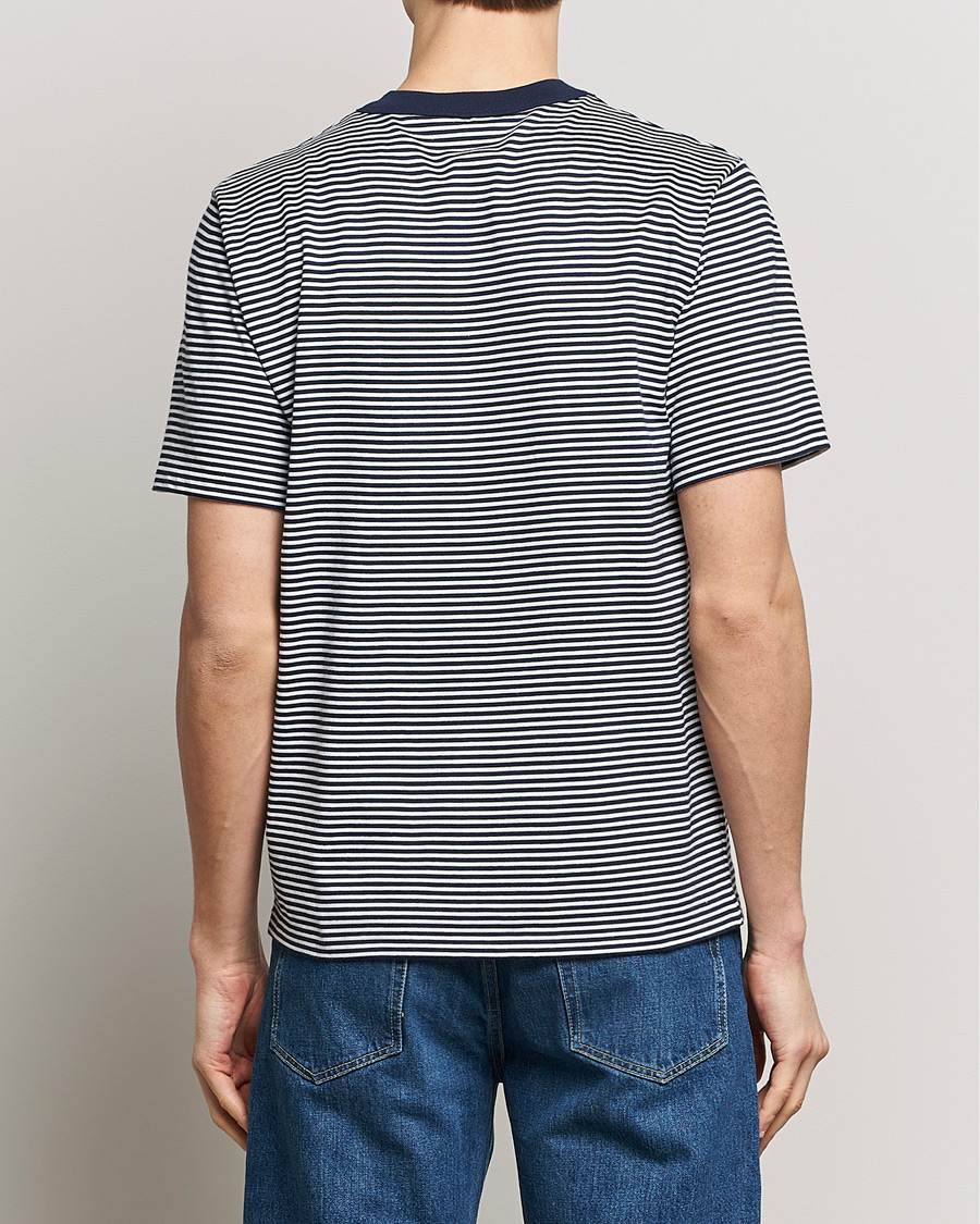 Men | T-Shirts | Armor-lux | Callac Héritage Stripe T-Shirt Deep Marine/Milk
