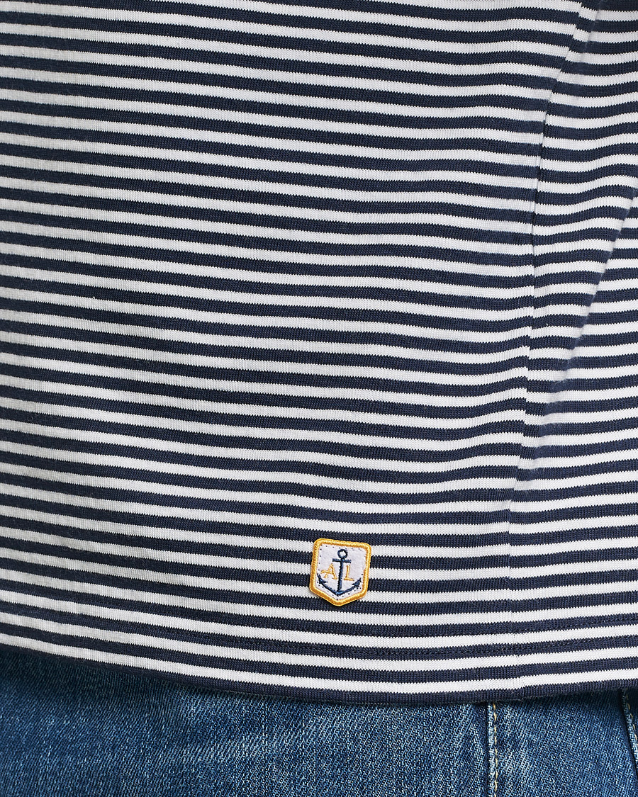 Men | T-Shirts | Armor-lux | Callac Héritage Stripe T-Shirt Deep Marine/Milk