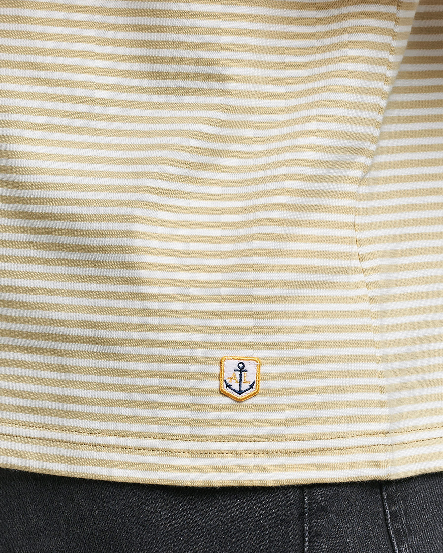 Men | T-Shirts | Armor-lux | Callac Héritage Stripe T-Shirt Pale Olive/Milk